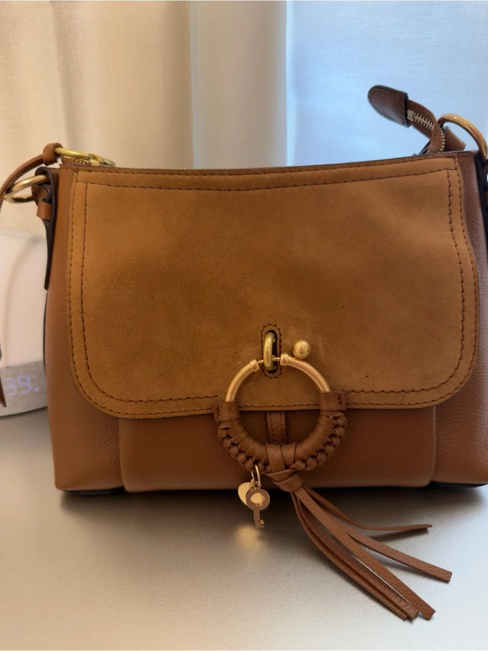 See by Chloe Brown Leather Crossbody Bag with Ring Tassel - Picture 2 of 11